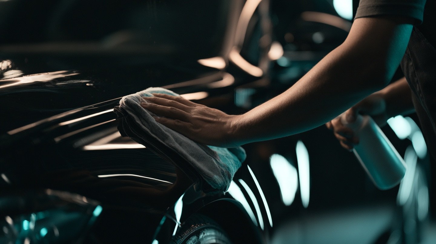 A waterless car wash and wipe-down